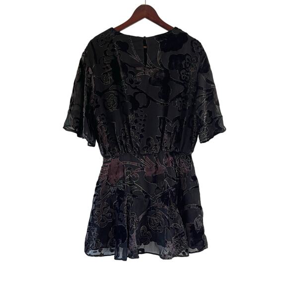 NEW Free People Manuka Burnout Velvet Mini Dress Black Size Small - Picture 4 of 9